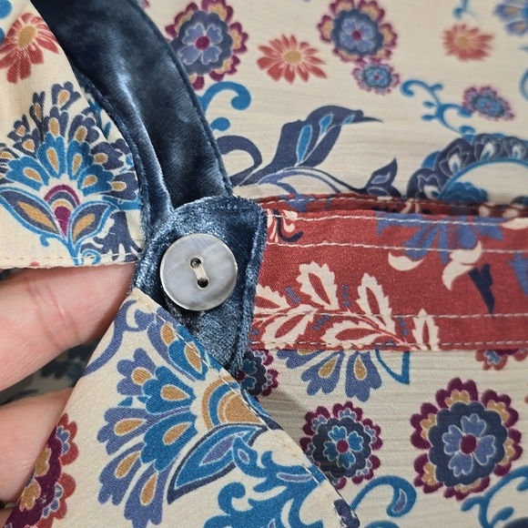 {Vincente} Women's Paisley Print Tunic Duster - Size Medium - Picture 14 of 15